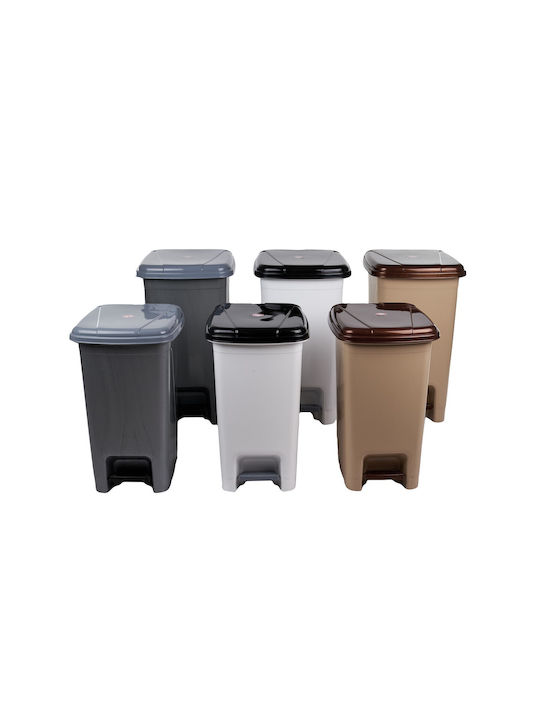 Klikareto Plastic Waste Bin with Pedal Beige 60lt