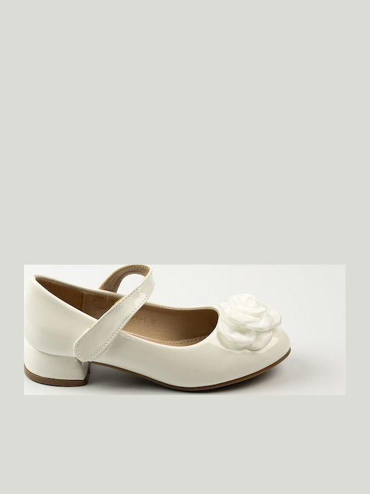 Kids Ballerinas with Hook & Loop Closure White