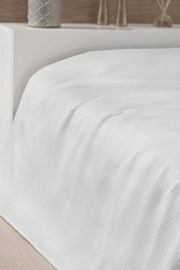 SteweHome Κουβέρτα Πικέ Μονή 160x230εκ. Λευκή
