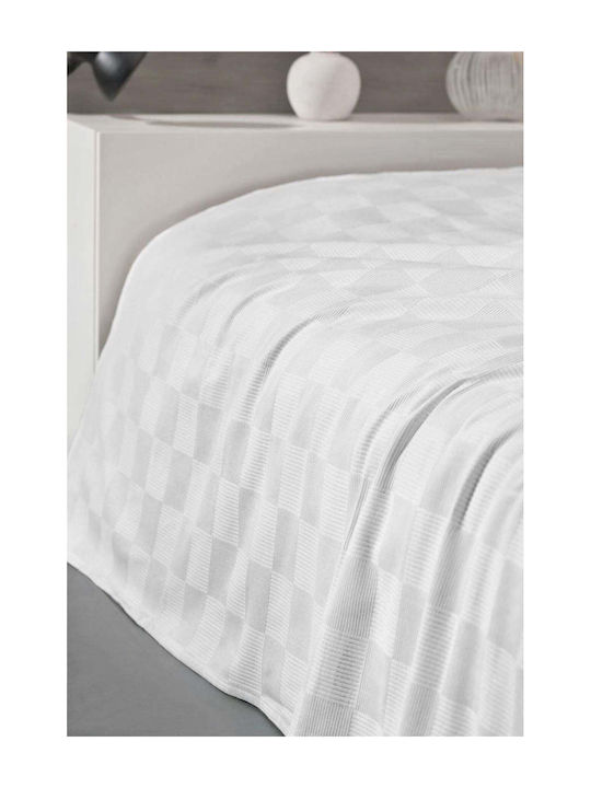SteweHome Κουβέρτα Πικέ Μονή 160x230εκ. Λευκή