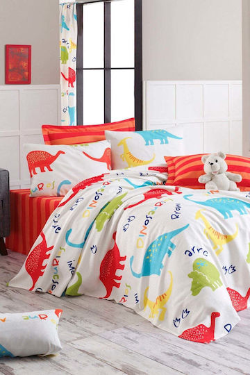 SteweHome Set Kids Double Duvet Cover With 2 Cotton White Pillowcases 200x235cm