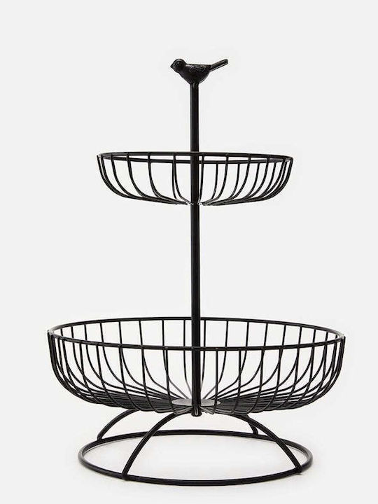 SteweHome Διακοσμητικό Καλάθι Μεταλλικό Μαύρο 25x25x34.5εκ.