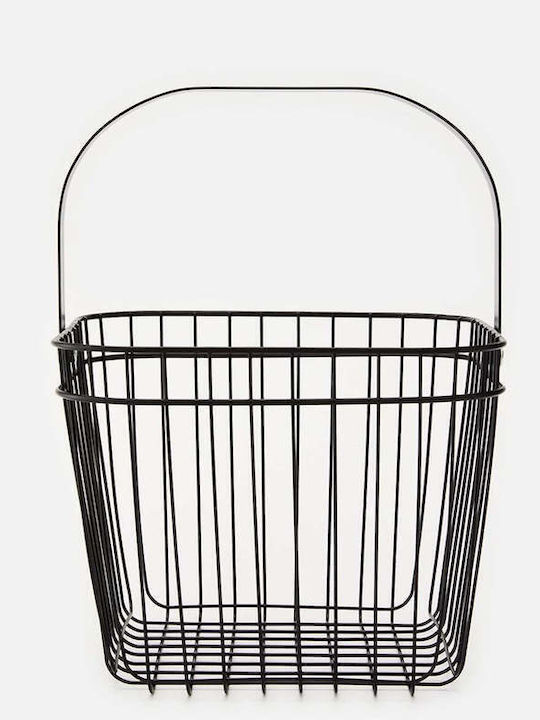 SteweHome Διακοσμητικό Καλάθι Μεταλλικό Μαύρο 35x50x18.5εκ.