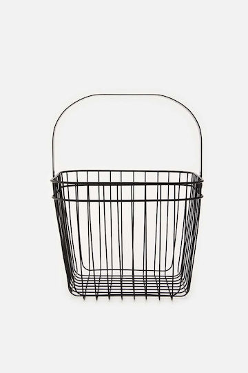 SteweHome Dekoratives Körbchen Metallisch Schwarze 35x50x18,5cm