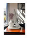 SteweHome Set Wicker Decorative Vases White 24x24xH10cm