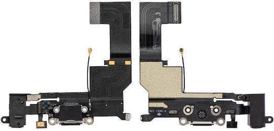 Apple Iphone 5s Charging Flex Cable Connector + Microphone Audio Jack Black Original