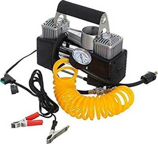 Car Tire Pump with Battery Clamps 12V