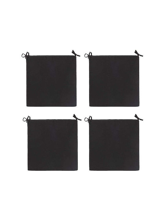 SteweHome Garden Chair Cushion Black 4 Pieces 40x40 cm