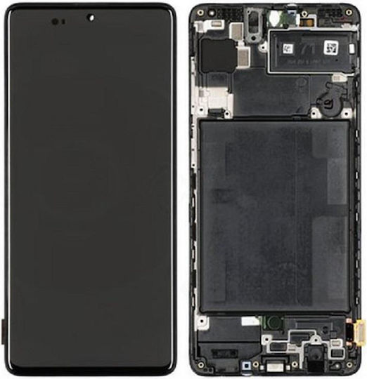 Samsung A715f Galaxy A71 LCD mit Touch Schwarz mit Rahmen Original Gh82-22152a/22248a Service Pack