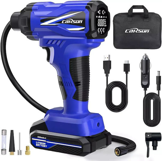 Carsun Τρόμπα Αυτοκινήτου 150PSI Επαναφορτιζόμενη με Μπαταρία 12V