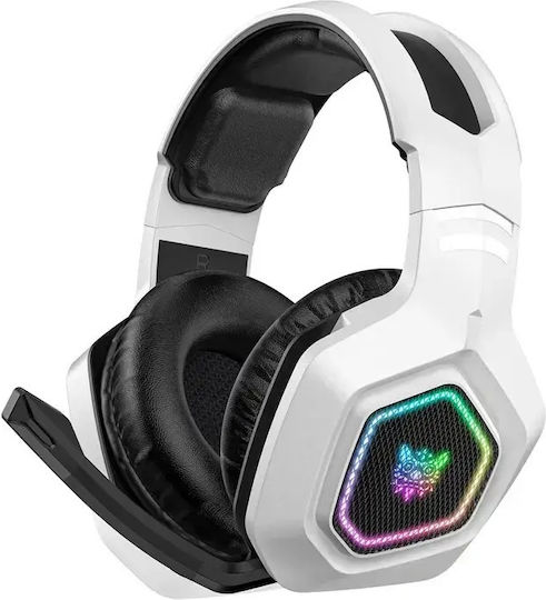 Onikuma T209 Ασύρματο Over Ear Gaming Headset με σύνδεση Bluetooth Λευκό for PC
