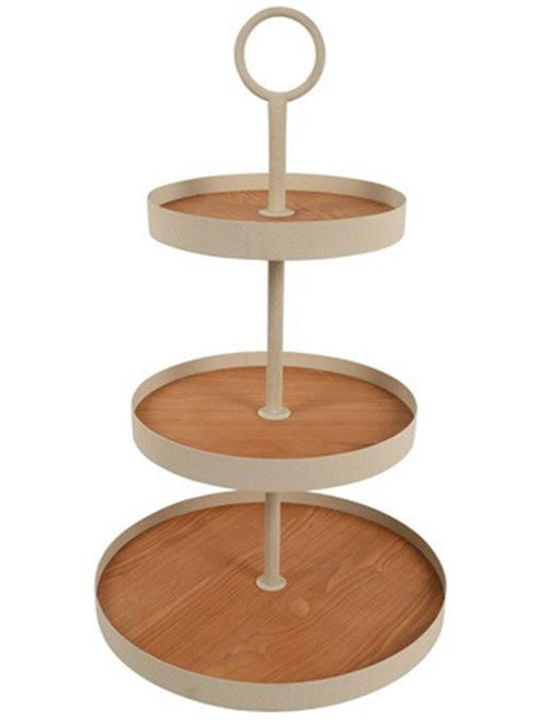 Atmosphera Metallic Tiered Appetizer Stand White Ø40.5cm