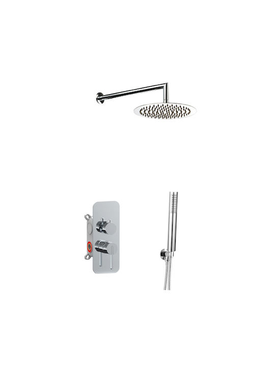 AQG Built-In Mixer & Shower Head Set for Shower Silver