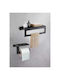 SteweHome Bathroom Double Wall-Mounted Rail with Screws Black