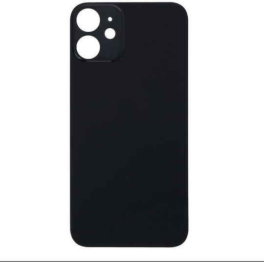 Apple iPhone 12 mini Capac baterie + adeziv gaură mare negru OEM logo