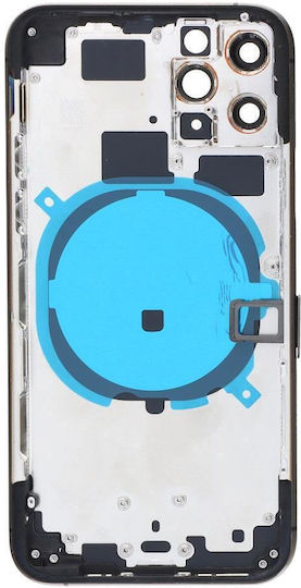 Apple Iphone 11 Pro Back Battery Door Cover Middle Frame Housing Small Parts Black Hq Oem Logo