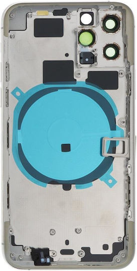 Apple Iphone 11 Pro Back Battery Door Cover Middle Frame Housing Small Parts White Oem Logo