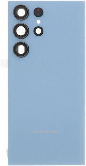Samsung S918b Galaxy S23 Ultra Battery Cover + Adhesive + Camera Lens Blue Oem