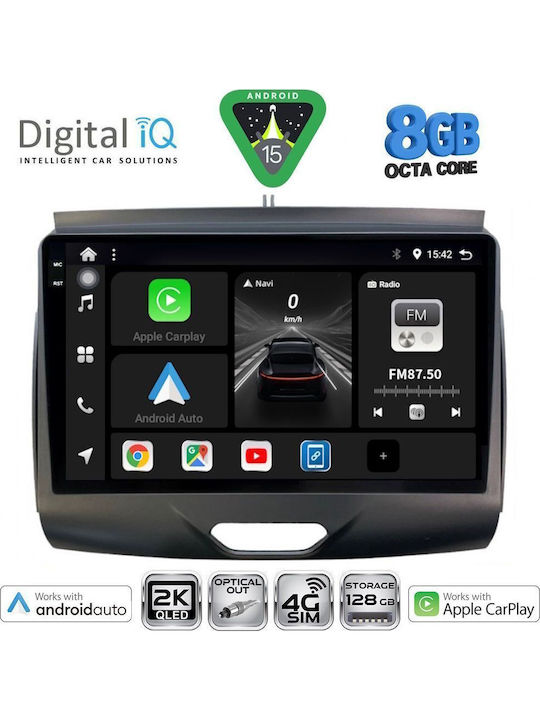 Digital IQ Car Audio System for Ford Ranger 2015-2018 Bluetooth USB WiFi GPS Apple CarPlay Android Auto with 9" Touch Screen