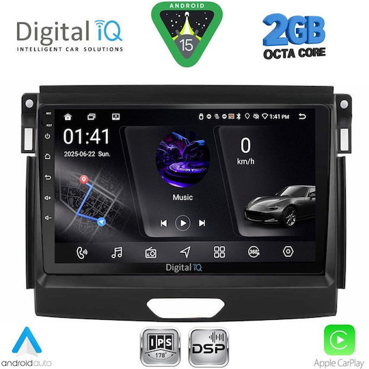 Digital IQ Ηχοσύστημα Αυτοκινήτου για Ford Ranger 2015-2018 (Bluetooth/USB/WiFi/GPS/Apple-Carplay/Android-Auto) με Οθόνη Αφής 9"