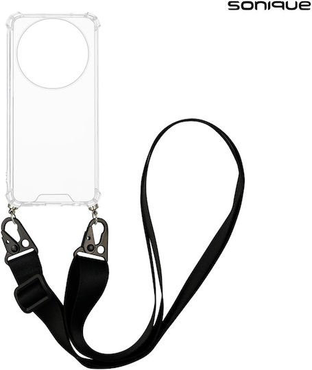 Silikon Handyhülle Strap Sonique Armor Klar Honor Magic8 Lite 5g Schwarze