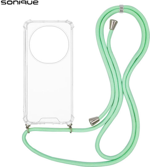 Husă Silicon Cu Șnur Sonique Armor Clear Honor Magic8 Pro 5g Verde Văratic