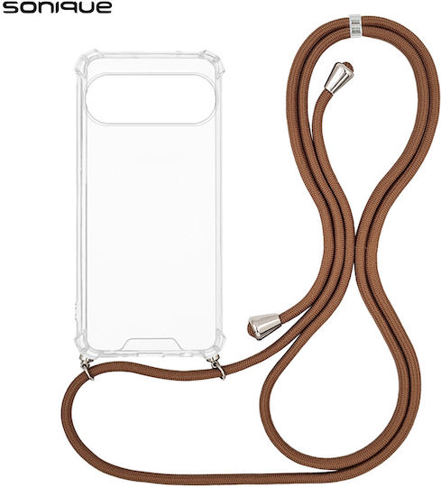 Калъф Силикон Каишка Sonique Armor Clear Google Pixel 9 Pro Xl 5g Кафяв