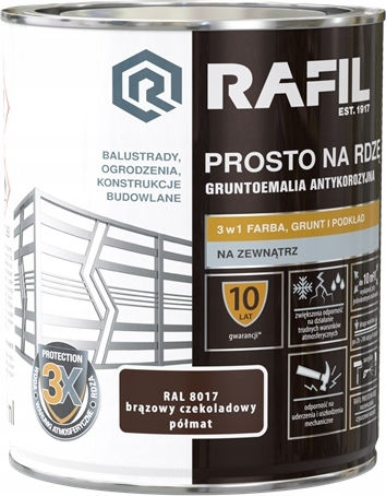 Email Metalic Rafil Direct Pe Rugină Maro Ciocolatiu Semi-Mat 0,75l