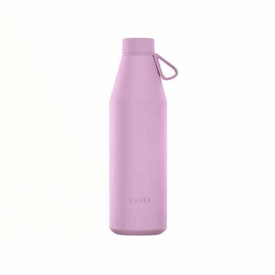 Estia Flow Save the Aegean Recycelbare Thermosflasche Rostfreier Stahl BPA-frei 800ml Lavendel