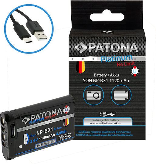 Patona Platinum Battery Usb-c Input Sony Cyber-shot Dsc-rx100 Np-bx1 Dsc-hx300