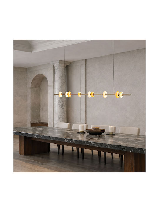 Zambelis Lights Κρεμαστό Φωτιστικό Καφέ LED με Θερμό Λευκό Φως Ράγα