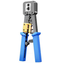 Renew Force Crimpzange Für Netzwerkstecker RJ12 RJ11 RJ45 Mit Abisolierzange Ratschenmechanismus und Isolierung