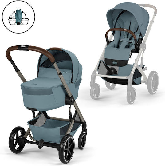 Cybex Balios S Lux Reversible 2 in 1 Baby Stroller Suitable for Newborn Stormy Blue 11.2kg