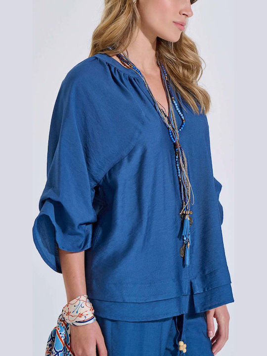 Bill Cost Women's Blouse with 3/4 Sleeve & V-Ne...