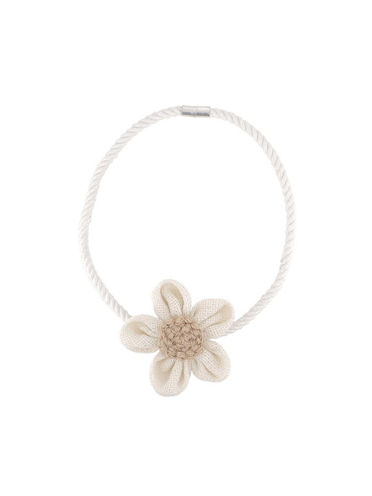 Flower Δέστρα Μαγνήτης από Ύφασμα Μπεζ