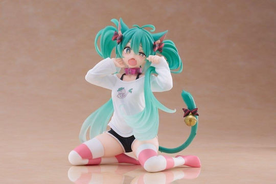 Taito Corporation Hatsune Miku: Desktop Cute - Hatsune Miku с котешки уши, тениска, фигурка 13 см