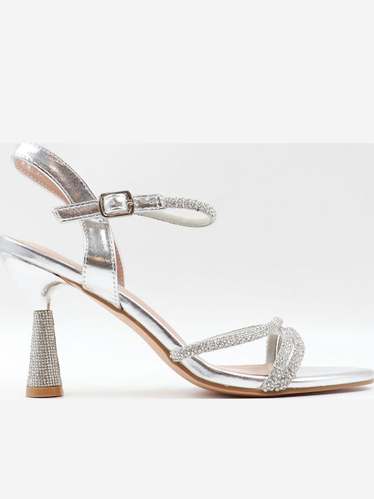 Tulipano Tulipano Damen Sandalen mit Strass Silber