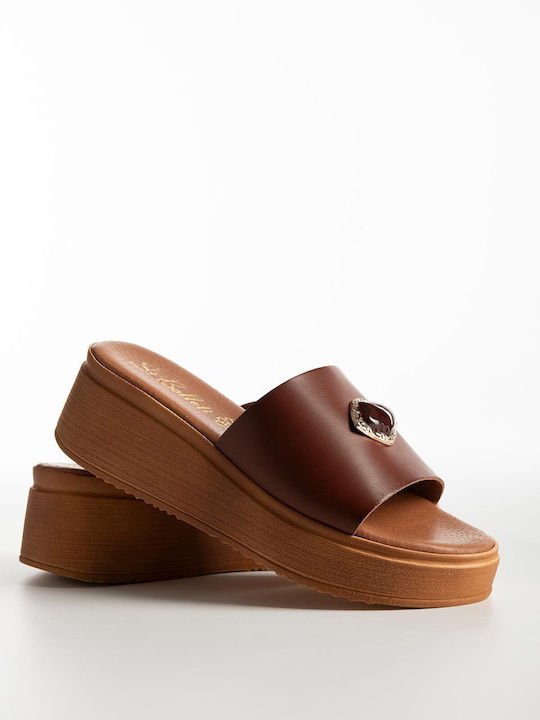Pantofi Mules Dama Cu Talpă Joasă În Culoare Maro K26-002-4028 D-Maro