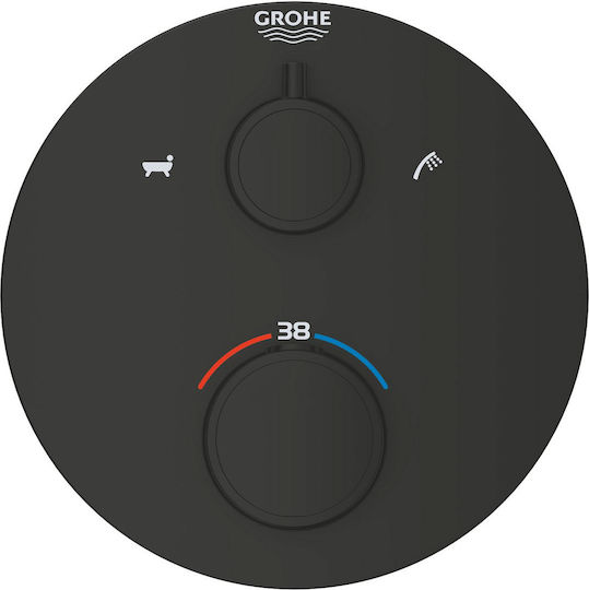 Grohe Μίκτης Μπαταρίας Εντοιχισμού για Ντουζιέρα Μαύρος