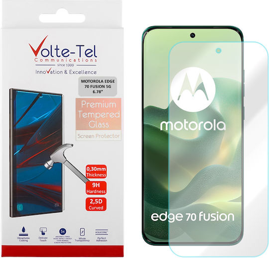 Volte-tel Gehärtetes Glas Motorola Edge 70 Fusion 5G 6,78 Zoll 9H 0,30mm 2,5D Voller Leim