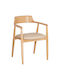 Rubberwood Dining Room Armchairs Wooden Beige 2 Pieces 58x54x78cm