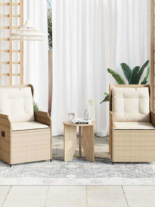 Gartenstühle Rattan Beige mit Kissen vidaXL 2St...
