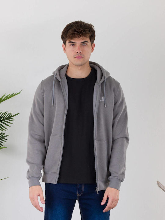 Rebase Cardigan With Hood Smoke