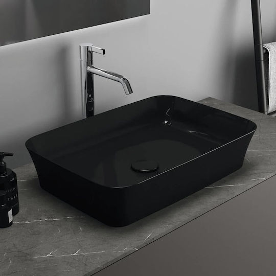 Ideal Standard Ipalyss Επικαθήμενος Νιπτήρας Πορσελάνης 55x38x12.5cm Μαύρος