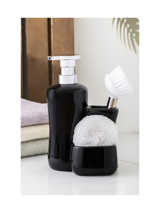 SteweHome Dispenser Κουζίνας από Πορσελάνη Μαύρο 550ml