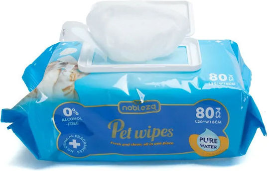 Υγρά Μαντηλάκια Καθαρισμού Pure Water Series Σκύλους & Γάτες 80 Τμχ L20 X W16cm