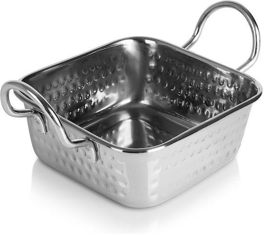 Vilde Μπωλ Σερβιρίσματος Τετράγωνο Inox Γκρι 11.5x11.5εκ.