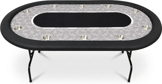 Pokeritems Metallischer Klappbarer Pokertisch Grau 210x106cm