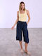 Celestino Zip Culottes Solid Loose Fit Dark Blue