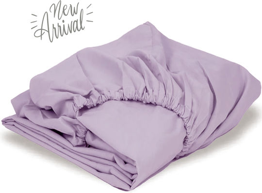 Double Bed Sheet with Rubber Hugger 140x200+30cm Lilac